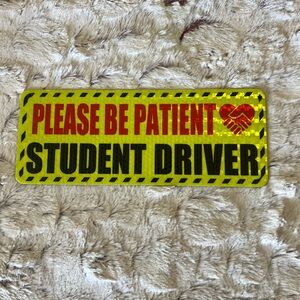 Yellow Student Driver Sign